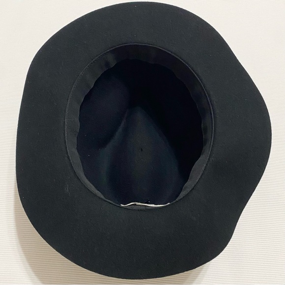Anthropologie Amelia Fedora Black Wool Felt Hat - Picture 4 of 5